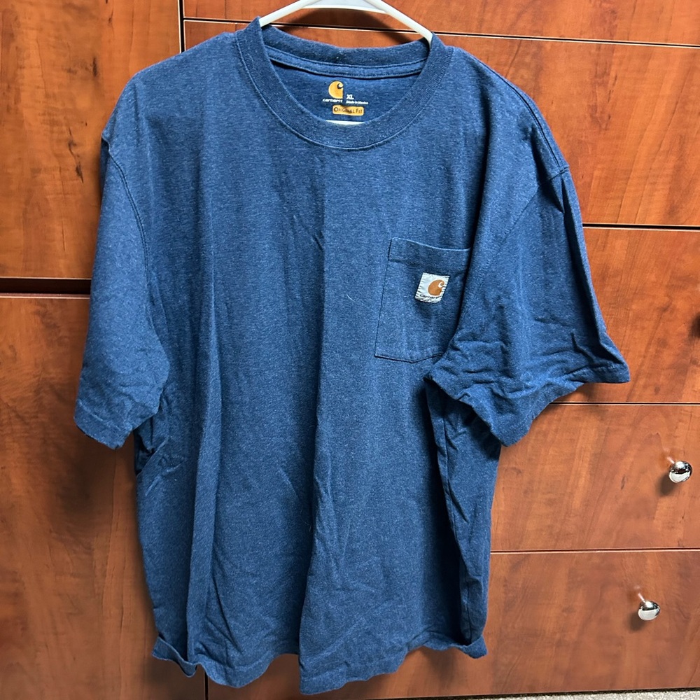 Carhartt pocket tee size xl original fit euc blue